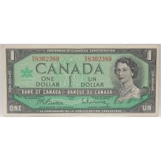 CANADA 1967 . ONE 1 DOLLAR BANKNOTE . BEATTIE / RAMINSKY